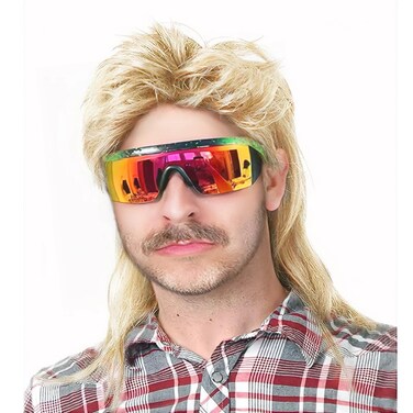 Mullet Wigs for Men 80s Costumes Fancy Party Accessory Cosplay Wig (Light Blonde)