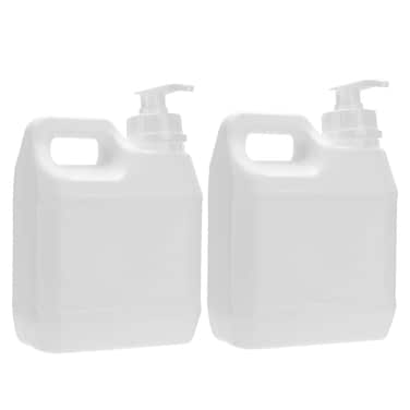 2pcs White Plastic Liquid Pump Bottles Refillable Dispenser for Cosmetics Chemicals and Soap Versatile Pump Container for Easy Storage and Use