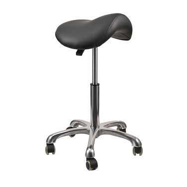 Saddle Stool Rolling Chair Hydraulic Swivel Adjustable Height Ergonomic Stool with Wheels for Beauty Spa Salon Lash Tech Esthetician Tattoo Artist Kitchen Shop Black