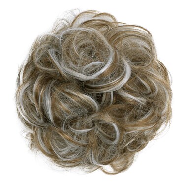 CAISHA Messy Scrunchie Bun Voluminous Wavy Hairpiece Heat-resistant Synthetic Fibres Light Brown Gray Mix G42A