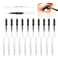 20 Pcs Micro Eyebrow Brush With Cap,Eyebrow Spoolie Brush Micro Eyebrow Lamination Brush 2 Size Multifunctional Micro Spooly Lash Mascara Brush Comb for Eyelash Lift Extensions Brow Clean(White,Black)