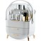 CANITORON Makeup Organizer,Skincare Organizer with 2 Drawers and Transparent Cover,Cosmetic Display Case for Vanity Organizer and Bathroom Countertop Storage.(White)