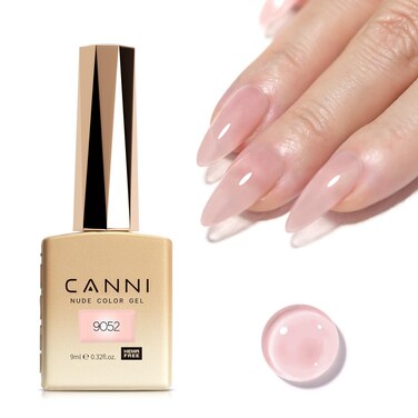 CANNI Jelly Nude Pink Gel Nail Polish, 1Pcs Sheer Clear Pink Gel Polish Translucent Milky Color Nail Polish Gel High Gloss Soak Off U V Gel Nail French Nail Manicure Salon DIY