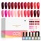 CANNI CC5 30Pcs 9ML Gel Nail Polish Set,Fire Red Burgundy Glitter Dark Red Gel Polish Kit Soak Off LED UV Nail Art Starter Manicure Salon DIY at Home