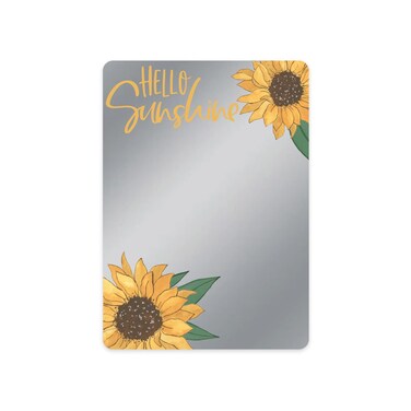 Canopy Street Hello Sunshine Magnetic Mirror / 5" x 7" Shatterproof School Locker Accessory/Teen Girl Sunflower Decor/Beautiful Sunflower Mirror/Made in The USA