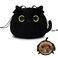 Funny Cat Drawstring Makeup Bag - Large Capacity Cute Travel Toiletry Bag Cosmetic Bag Pouch Organizer - Valentines Day Mothers Easter Birthday Unique Gifts for Women Girls Cat Lovers-Black