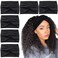 Wide Headbands for Women, Black Turban Headband Stretchy Twisted Head Wraps for Girls Yoga Workout Sports Head Bands For Women's Hair,Pack of 6