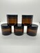 2 OZ Amber glass Jars with Lids Round Cosmetic Containers Amber Jars Refillable Cosmetic Jars for Powder Liquid Food Storage Kitchen Cosmetic Lotion Ointments Creams Essential Oil (5pack)
