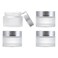 4 Pcs 20g Glass Small Cream Jars Empty Round Cosmetic Jars Refillable Frosted Sample Jars Cream Cosmetic Containers with Silver Lids