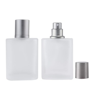 2 Pcs Frosted Glass Perfume Bottles Empty Refillable Perfume Spray Bottles Fine Mist Cosmetic Container for Travel 50ml