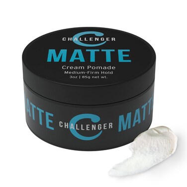 Challenger Men&rsquo;s Matte Cream Pomade   Natural Shine Free Finish Product   Clean &amp; Subtle Scent   Medium Firm Hold &amp; Travel Friendly   3oz