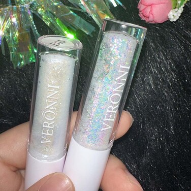 Liquid Glitter Eyeshadow Gel Holographic &amp; Silver Glitter Eye Shadow Makeup Set 2 pcs Shimmer Liquid Eyeshadow Waterproof Long Lasting Shiny Body Glitter Shadow for Women Girls(#01#03)