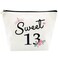 Charmoly Sweet 13 Gifts for Girls 13th Birthday Gifts Ideas Best Friend Daughter Funny 13 Year Old Girls Sweet Thirteen Gifts for Teen Girls Cute Makeup Bag Celebrate Turning Thirteen