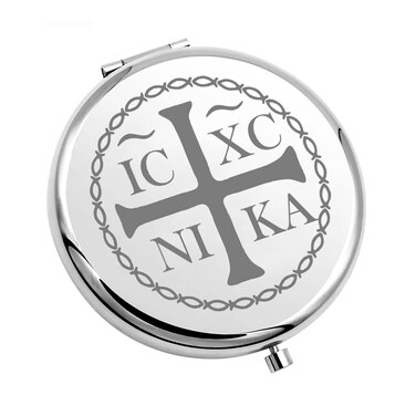 CHOORO Christian Eastern Orthodox Gift Christian Gifts for Women Compact Mirror Folding Makeup Mirror Easter Birthday Gifts (Orthodox-M)