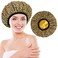Shower Cap, Shower Cap Reusable Waterproof, Shower Caps for Women, Large Plastic Satin Lined Shower Cap for Braids Long Hair, Leopard stripes
