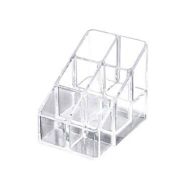 Ciieeo Nail Polish Organizer Case Small Acrylic Lipstick Holder 6 Slots Clear Lipstick Organizer Case Lipgloss Display Stand Rack for Lipgloss Lipstick Nail Polish Display
