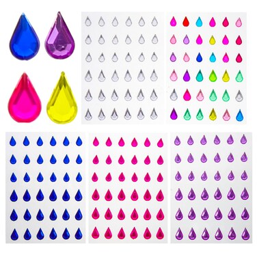 5 Sheets Eye Makeup Rhinestones Body Stickers Makeup Gems Nail Decor Eye Crystal Decals Flatback Beads Nail Charms Eye Decor Face Rhinestones Jewels Face Decals Teardrop