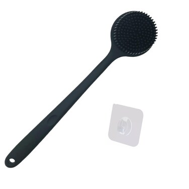 Silicone Body Scrubber, Long Handle Back Scrubber for Shower Brush,Exfoliating Body Scrubber, Shower Scrubber for Body Brush, Soft Silicone Bath Brush for Men,Women&amp;Kids,with a Free Hook