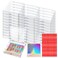 30Boxes + 30 Instruction Cards Large (8 x 8cm) Press On Nail Packaging Storage Box and 90pcs Adhesive Tabs - Acrylic Organizer Case for Artificial Nail for Nail Business Supplies