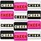 12 Pcs Cosmetic Cheer Bag Bulk with Chenille Letter Patches Gifts Nylon Makeup Bag Portable Toiletry Zipper Pouch for Cheerleader Women Travel Accessories(Bright Colors,Cheer)