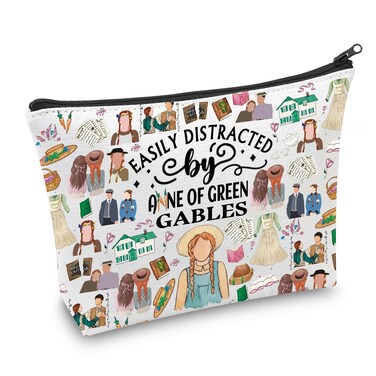 CMNIM Anne Movie Gift Easily Distracted By Anne Green Gables Makeup Bag Anne Book Literary Gifts for Reader Bookworm Bookish (Easily Anne Green Gables MB)