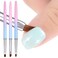 cobee 3 Pack Nail Polish Clean Up Brushes, Nail Art Clean Up Brushes Nail Painting Brushes Nail Remover Brush Nail Pen Painting Tools for Manicure Makeup Cleaning(Round, Angled, Flat)