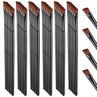 cobee 100 Pcs Disposable Angled Eyebrow Brush Bulk, Eyeliner Makeup Brushes Brow Tint Brush Soft Bristles Concealer Brush Eyeshadow Applicator