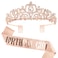 Birthday Girl" Sash &amp; Rhinestone Tiara Set COCIDE Birthday Sash and Tiara for Women Birthday Decoration Kit Rhinestone Headband for Girl Glitter Crystal Hair Accessories for Birth Party