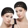 Crochet Hair Net 2Pcs Mesh Cover Curls Hair Wrap Towels Sleeping Soft Nylon Bun Lifting Strap Thick Short Knit Snoods Hat Women Long Short Straight Curl Wig (Grey)