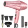 Ionic Hair Dryer,2400W Negative Ion Low Noise Hair Dryer Professional Fast Drying Hair Dryer with 2 Speeds, 3 Heat Settings, Cooling Button,with Diffuser for Curly and Straight Hair（Sakura Pink）