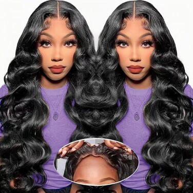 Wear and Go Glueless Wigs Human Hair Pre Plucked Pre Cut for Beginners 5x5 HD Lace Closure Wigs Human Hair 26 Inch Body Wave Lace Front Wigs Human Hair for Women 180% Density