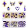 Blue Nail Rhinestones, Nail Charms Heart Charms for Nails, 3D Big Royal Blue Nail Gems Crystals Diamonds Jewelry Stones Alloy Nail Art Studs Decor for Arylic Nails Crafts(24pcs)