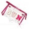 COSHAYSOO Clear Makeup Bag Sunscreen Pouch Summer Things Accessories Waterproof Beach Pool Essentials Stuff Air Cruise Travel Toiletry Gifts for Women Teenage Girls with Chenille Letter Pink SUN