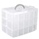 3-Tier Stackable Storage Container Box, Clear Adjustable Empty Plastic Nail Art Organizer Box with Handle &amp; Lids, Fake Nail Organizers with 30 Compartment for Crafts, Art Supply Tool Accessory