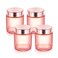 Cositina 4 Pack 3.4 oz Pink Glass Jars with Rose-Golden Lids &amp; Inner Liners,Empty Round Storage Containers Travel Jars Pot,for Cosmetics,Gel,Eye shadow,Makeup,Face cream Lotion