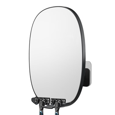 COSMIRROR Shower Mirror Fogless for Shaving with Updated Adhesive,360&deg; Rotation,Two Razor Holders No-Drilling Fogless Mirror for Shower, Shatterproof &amp; Waterproof Bathroom Shaving Mirror
