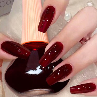 Cherry Red Nail Polish, 12ml Red Quick Dry Nail Lacquer for Nail Art Varnish, 0.41 fl oz