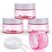 Cosywell Travel Jars Containers Plastic Cream Jars TSA Approved 1oz 4 Pieces Refillable Cosmetic Containers Leak-proof Travel Size Containers with Lid for Lotion Makeup Cosmetics (Pink)