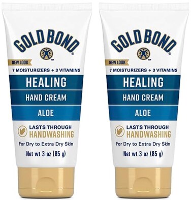 GoldBond Healing Hand Cream, 3 oz., With Aloe, Moisture That Lasts Through Handwashing (2-Pack) bundle with Couger Card