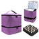 Nail Polish Organizer Bag Holds 30 Bottles (15ml-0.5 fl.oz)&amp; Nail Lamp, Double Layer Nail Kit Storage Carrying Case, Portable Travel Nail Supplies Organizer Bag with Handle (Graceful Purple)