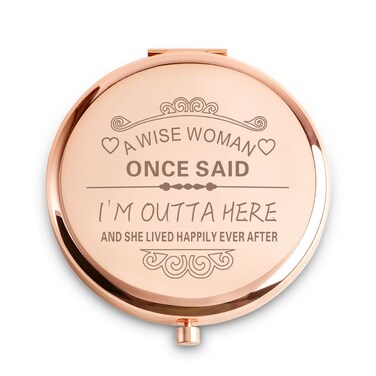 Personalized Engraved Compact Mirrors, Unique Retirement Gifts for Women Ladies Adult, Funny Retired Presents for Female Teacher Nurse