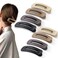 8 Pcs Large Lay Flat Claw Clips for Women French Side Slide Barrettes for Thick Thin Hair Rectangle Alligator Hair Accessories,Coffee Khaki Brown Black