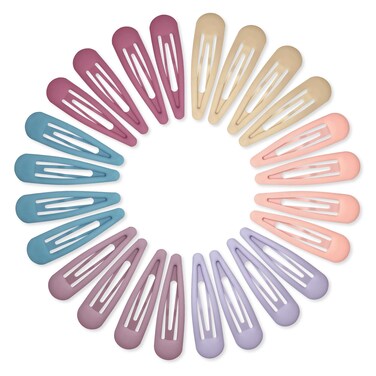 24 PCS 2.36 Inches Metal Snap Hair Barrettes For Women Water Drop Shape Hair Clips For Thick Thin Fine Hair,Pink Blue Purple Rose Red