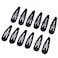Metal Snap Hair Clips Water Drop No Slip Hair Barrettes for Women Large Hair Clips For Thick And Thin Fine Hair,Black,2.67 x 0.7 Inches,12 PCS