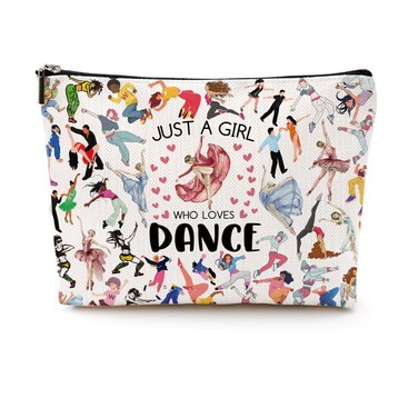 Dance Gifts - Makeup Bag for Girls Dancer Recital Gifts - Cosmetic &amp; Toiletry Bag with Zipper Pouch for Women, Sister, Dance Lover, Teacher, Friendship