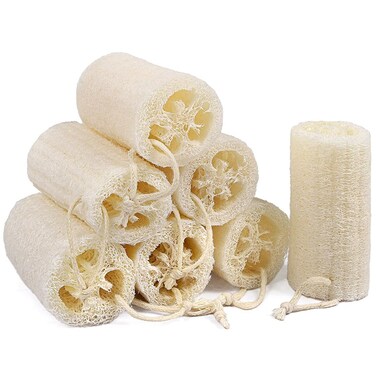 7 Pack Natural Loofah Body Scrubber Sponge, 5 Inches Organic Luffa for Exfoliating &amp; Smooth Skin Cleansing, Ideal for Men &amp; Women, Spa &amp; Shower Use