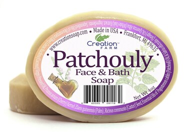 Creation Farm Handmade Patchouli Face &amp; Hand Soap - 100% Pure Botanical Soap 8 oz (2-4oz Bar Pack) from