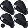 4 Pieces Satin Lined Scrub Caps Women Adjustable Working Cap with Button Sweatband Surgical Nurse Hat Elastic Functional Ponytail Holder for Long Hair Women Men, One Size Black