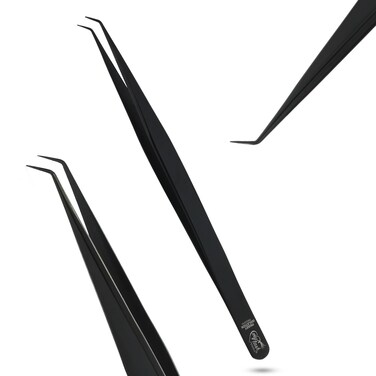 My Lash Tools Eyelash Extension Tweezers for Isolation Lash Extensions Best for Individual Isolation &amp; Classic Lashes 14cm Eyelash Twisers (Black)