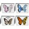 4 Pcs Butterfly Makeup Bag for Women Canvas Cosmetic Bag Butterfly Make up Bag for Purse Travel Pouch Canvas Makeup Bags Butterfly Zipper Makeup Bag for Ladies Gifts